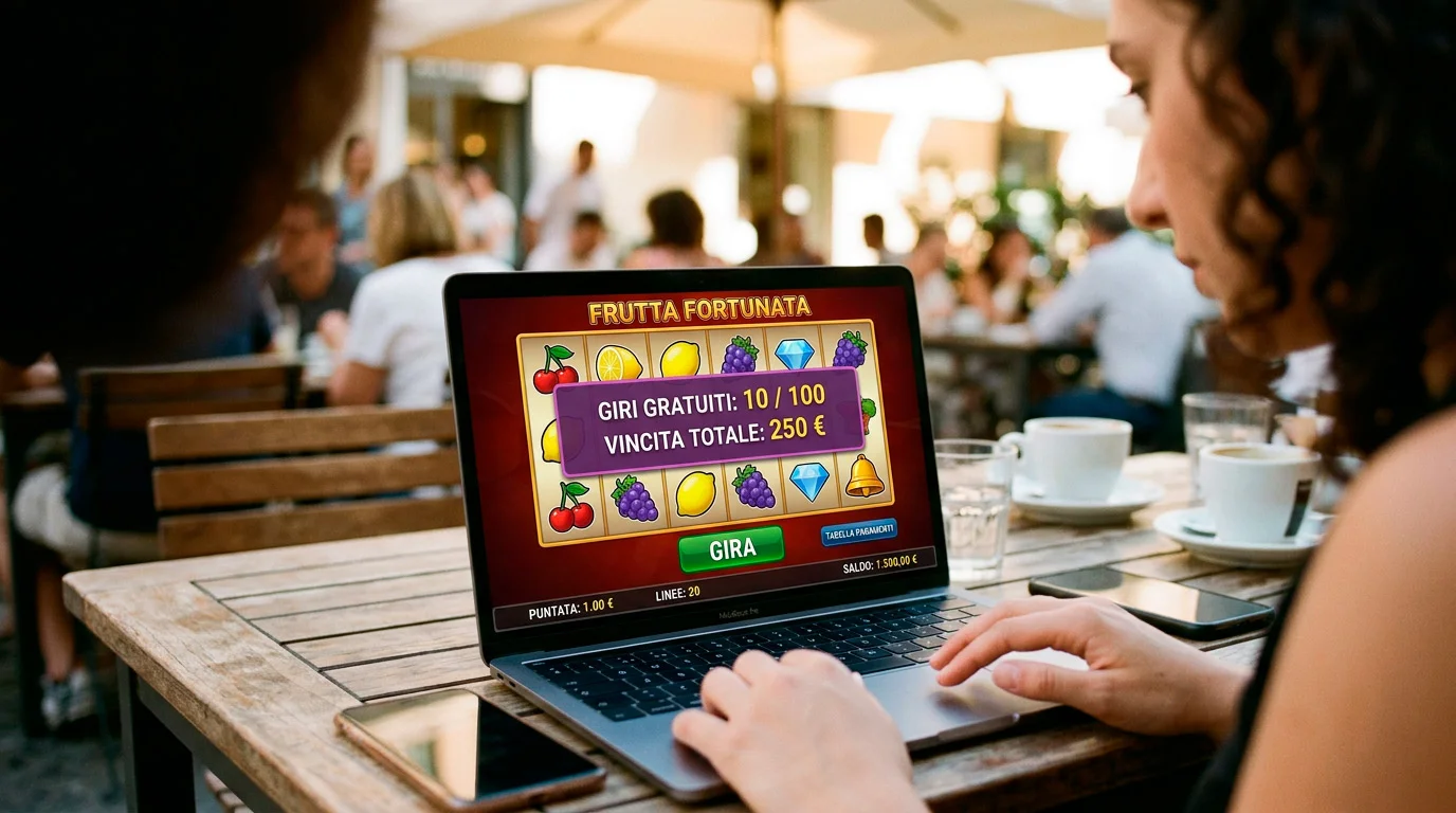 Schermata di una slot ADM con offerta di giri gratuiti accreditati dopo un deposito Postepay